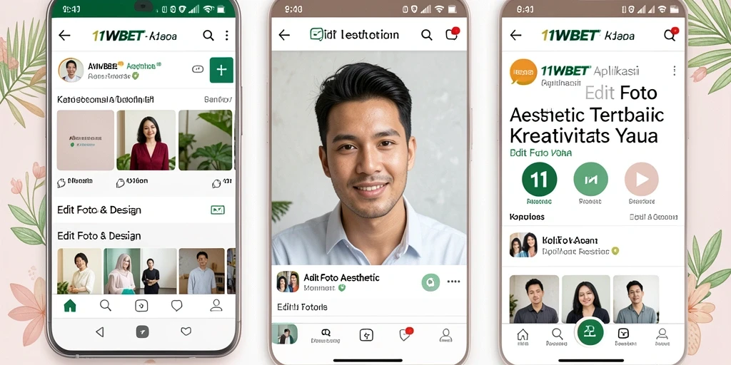 Antarmuka pengguna <strong>11WBET</strong> dengan berbagai fitur edit foto aesthetic.