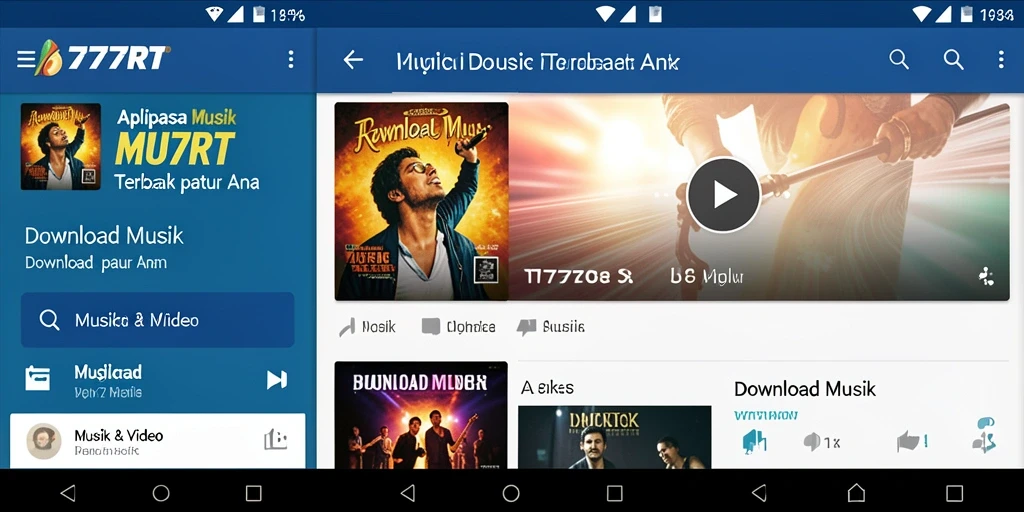 Tampilan antarmuka aplikasi Download Musik yang user-friendly.