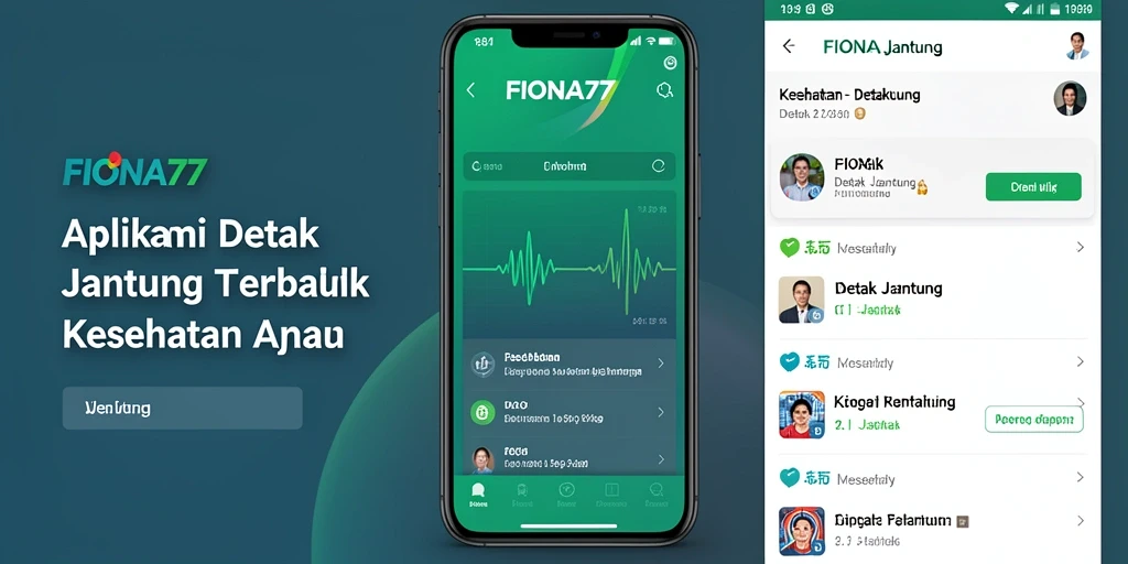 Tampilan antarmuka aplikasi FIONA77 yang intuitif untuk detak jantung.