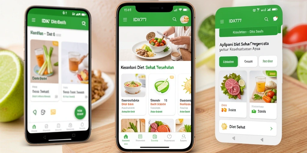 Tampilan antarmuka <strong>IDX777</strong> yang intuitif dan menarik untuk Diet Sehat.