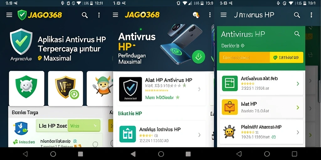 Tampilan antarmuka aplikasi JAGO368 untuk keamanan ponsel.