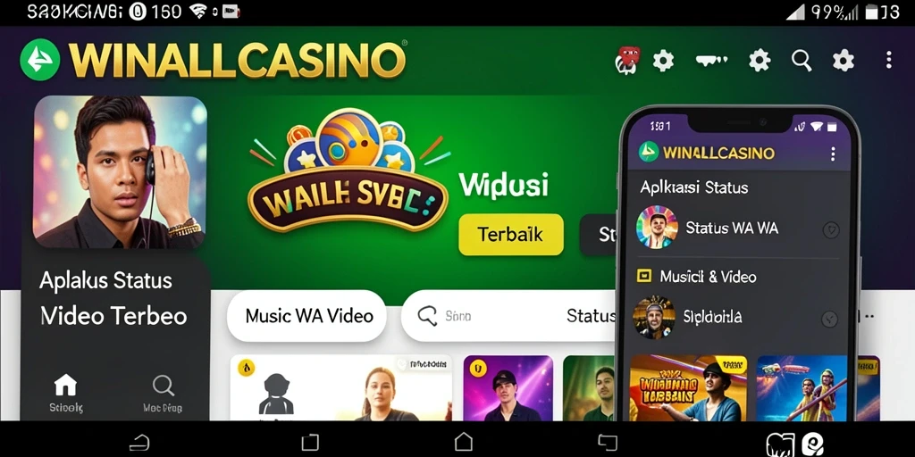 Antarmuka menarik WINALLCASINO untuk status WA video.